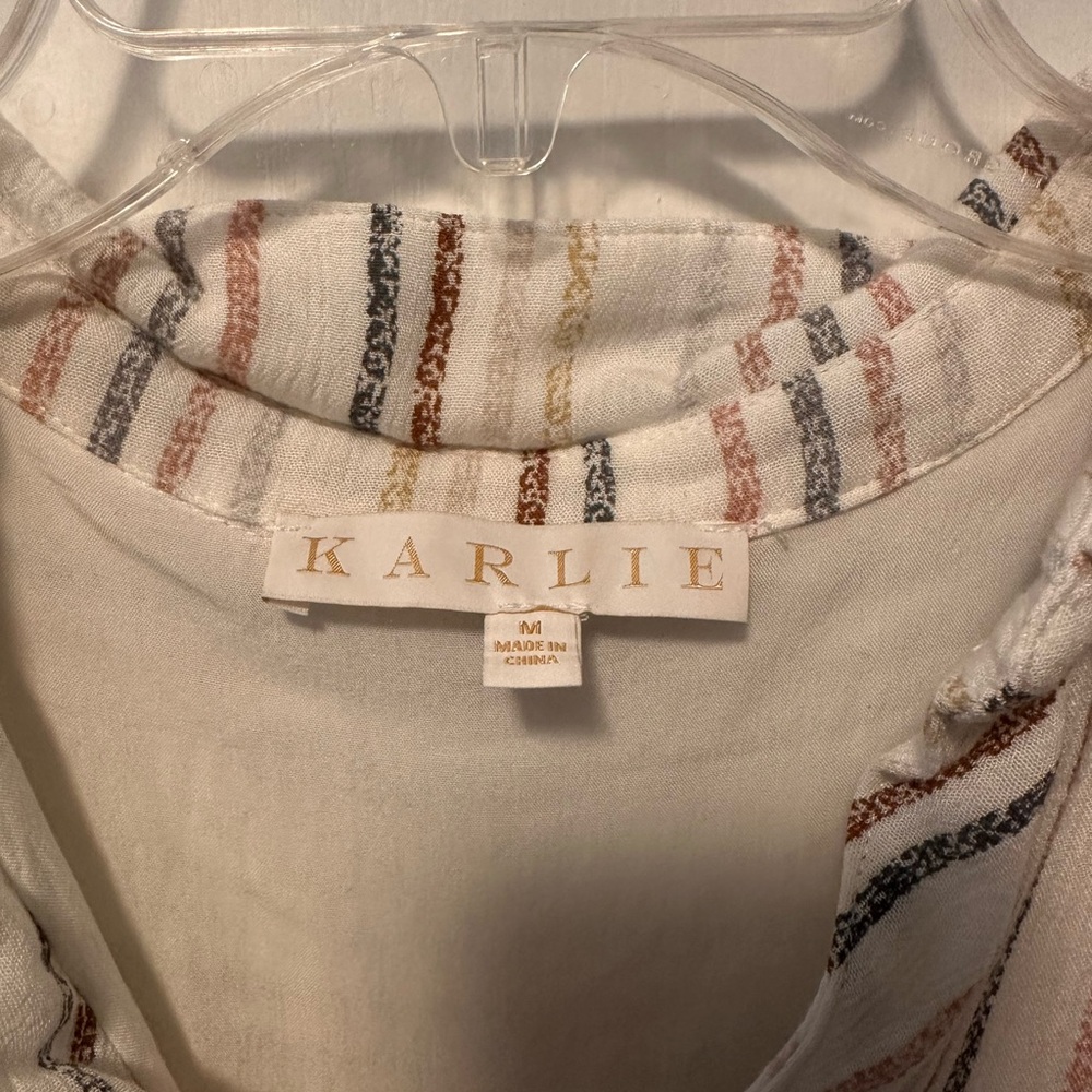 Karlie Multicolor Striped Ruffle Blouse - Picture 2 of 5